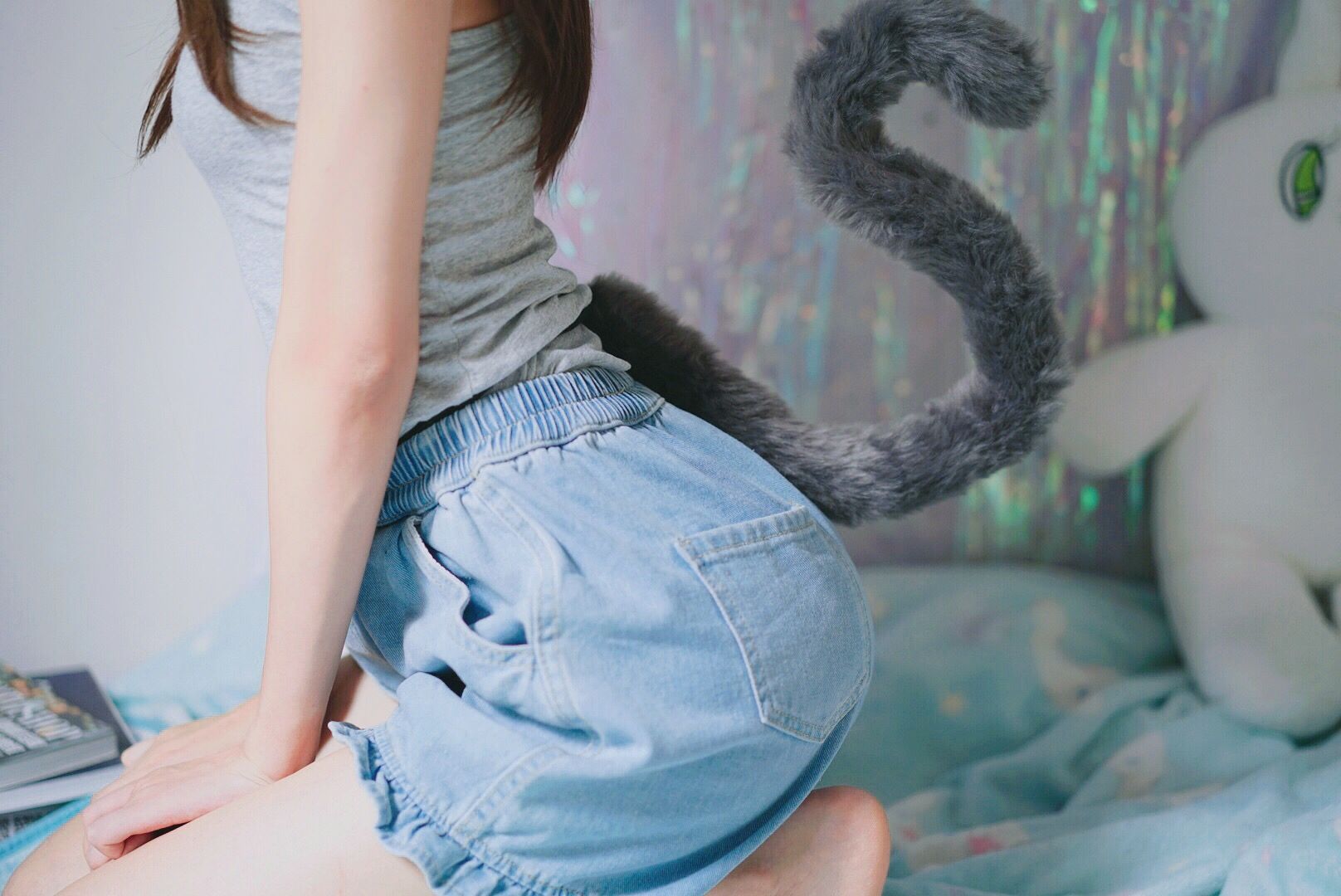 萌妹子眼酱大魔王w – 灰尾猫系-写真