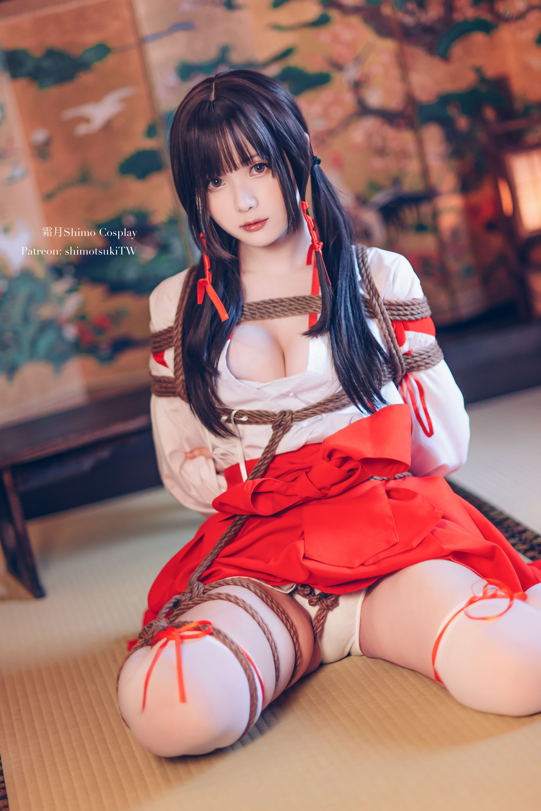 微博妹纸霜月shimo – 巫女捆绑 套图-写真