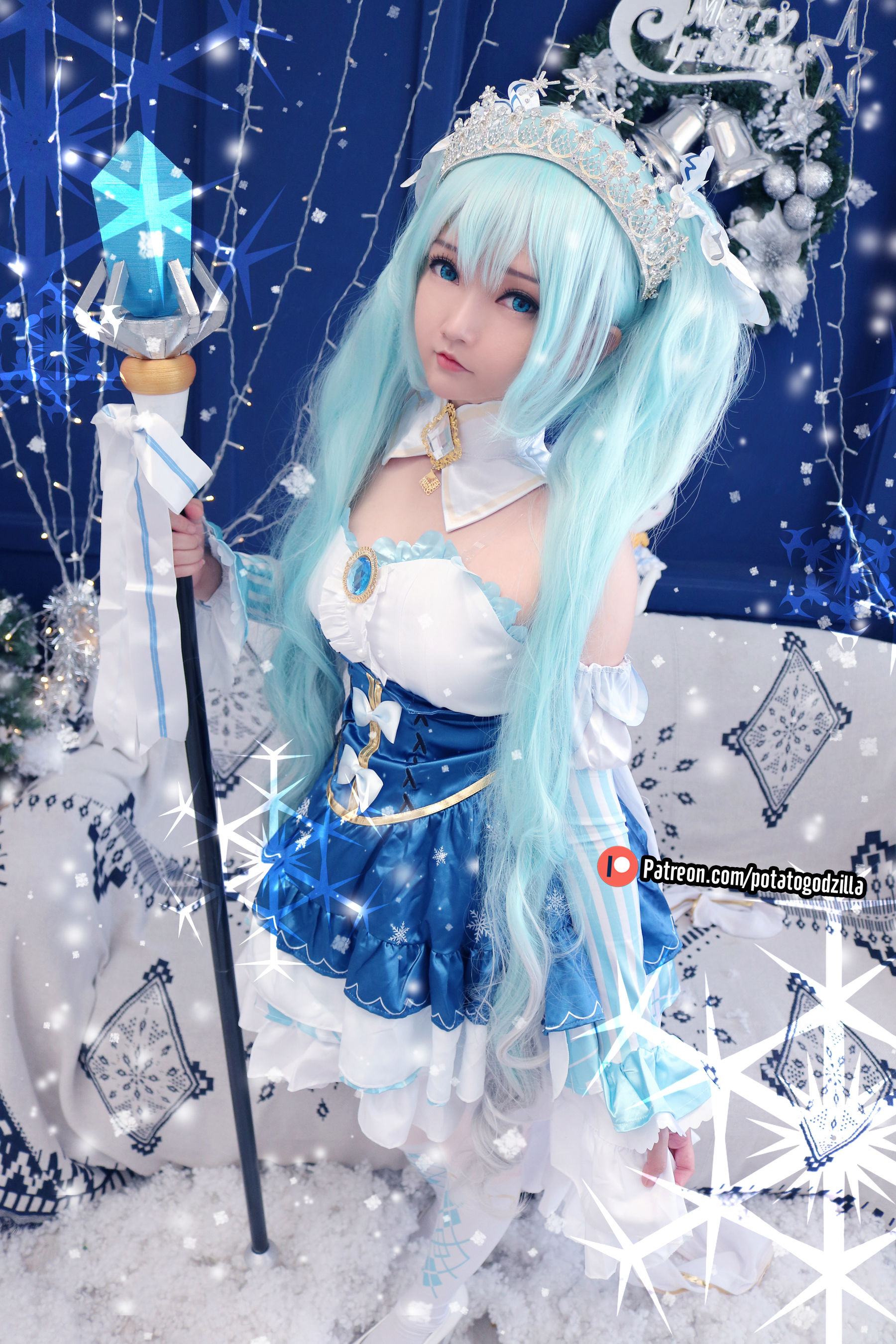 Coser小姐姐Potato Godzilla – Snow Miku-写真